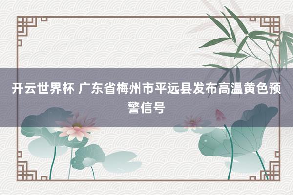 开云世界杯 广东省梅州市平远县发布高温黄色预警信号