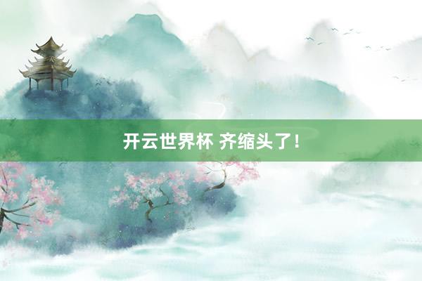 开云世界杯 齐缩头了！