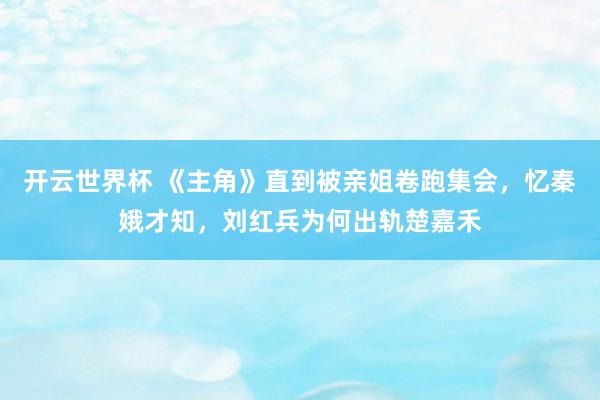 开云世界杯 《主角》直到被亲姐卷跑集会，忆秦娥才知，刘红兵为何出轨楚嘉禾