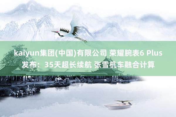 kaiyun集团(中国)有限公司 荣耀腕表6 Plus发布：35天超长续航 张雪机车融合计算