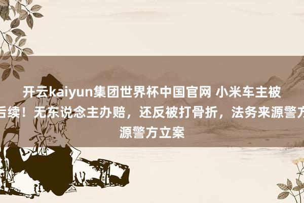 开云kaiyun集团世界杯中国官网 小米车主被剐蹭后续！无东说念主办赔，还反被打骨折，法务来源警方立案
