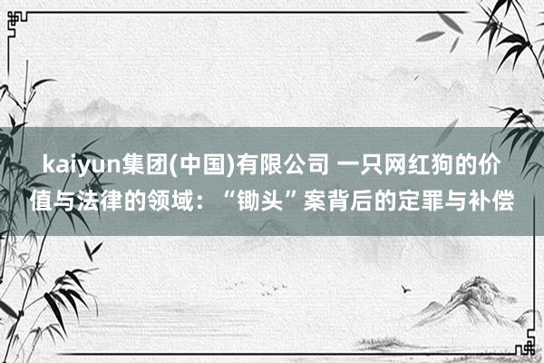 kaiyun集团(中国)有限公司 一只网红狗的价值与法律的领域：“锄头”案背后的定罪与补偿