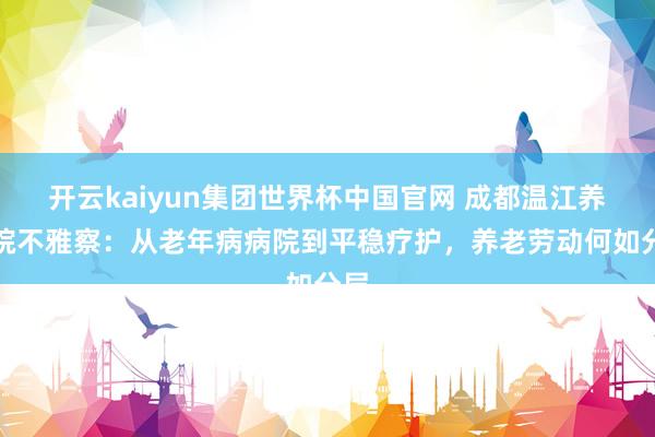 开云kaiyun集团世界杯中国官网 成都温江养老院不雅察：从老年病病院到平稳疗护，养老劳动何如分层