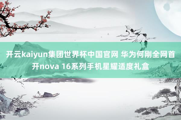 开云kaiyun集团世界杯中国官网 华为何刚全网首开nova 16系列手机星耀适度礼盒