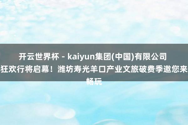 开云世界杯 - kaiyun集团(中国)有限公司 夏季狂欢行将启幕！潍坊寿光羊口产业文旅破费季邀您来畅玩