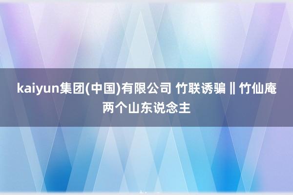 kaiyun集团(中国)有限公司 竹联诱骗‖竹仙庵两个山东说念主