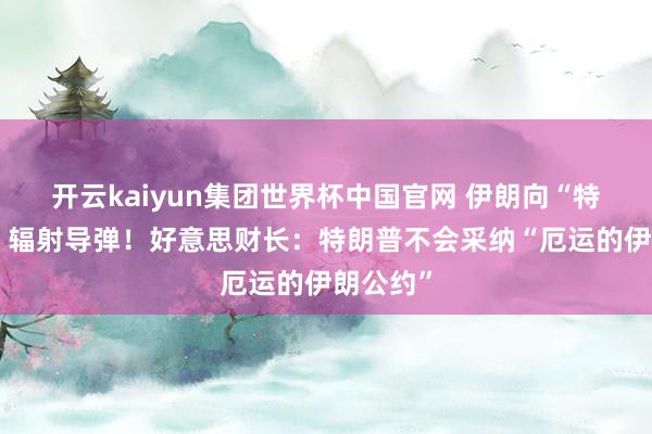 开云kaiyun集团世界杯中国官网 伊朗向“特定主义”辐射导弹！好意思财长：特朗普不会采纳“厄运的伊朗公约”