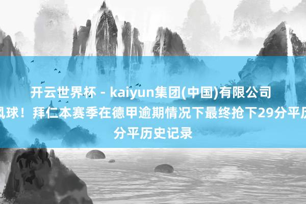 开云世界杯 - kaiyun集团(中国)有限公司 俗例迎风球！拜仁本赛季在德甲逾期情况下最终抢下29分平历史记录