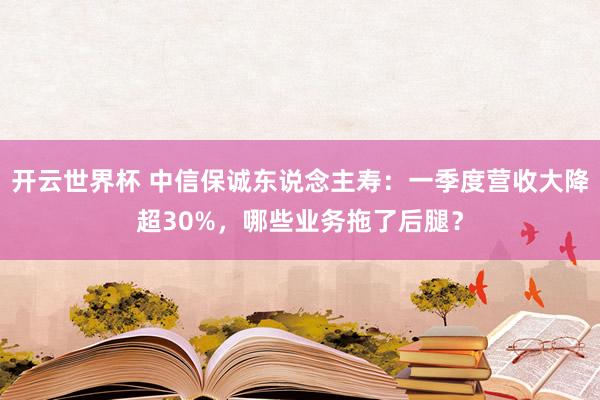 开云世界杯 中信保诚东说念主寿：一季度营收大降超