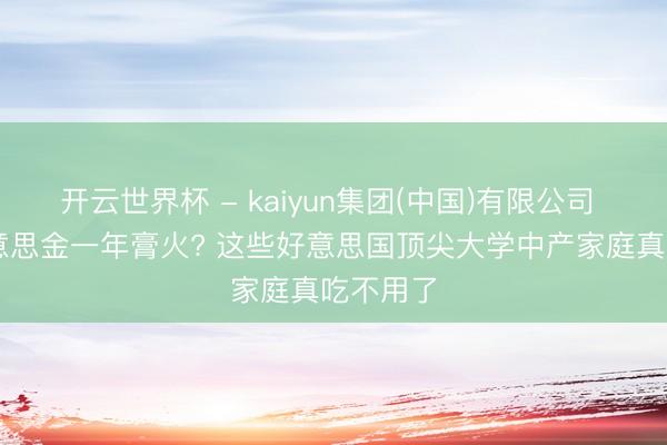 开云世界杯 - kaiyun集团(中国)有限公司 10万好意思金一年膏火? 这些好意思国顶尖大学中产家庭真吃不用了