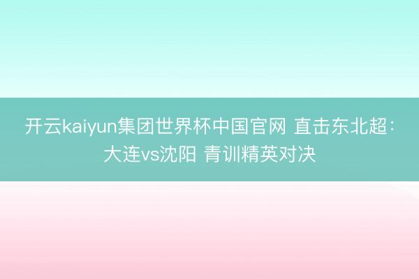 开云kaiyun集团世界杯中国官网 直击东北超：大连vs沈阳 青训精英对决